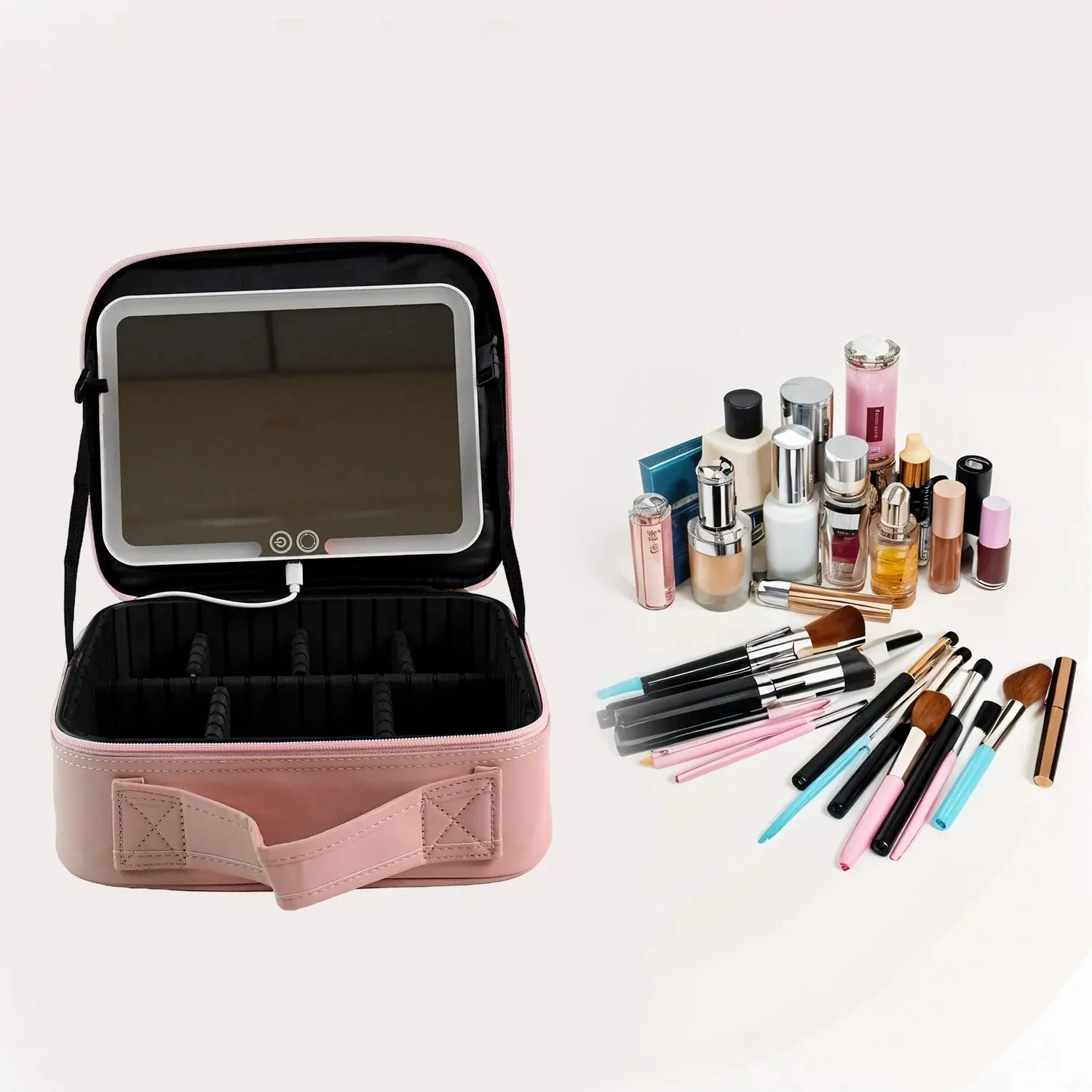 Premium LED Light Makeup Organizer Box (1 Pc / Mix Color)