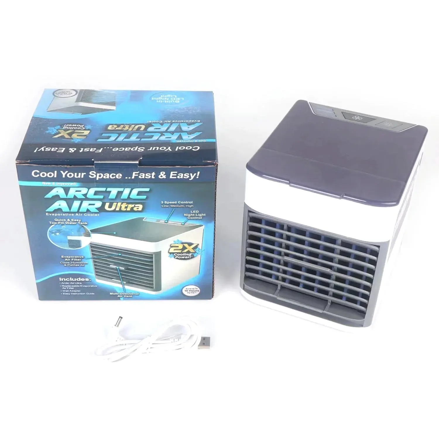 Mini Portable Air Cooler with LED Light & Water Fill