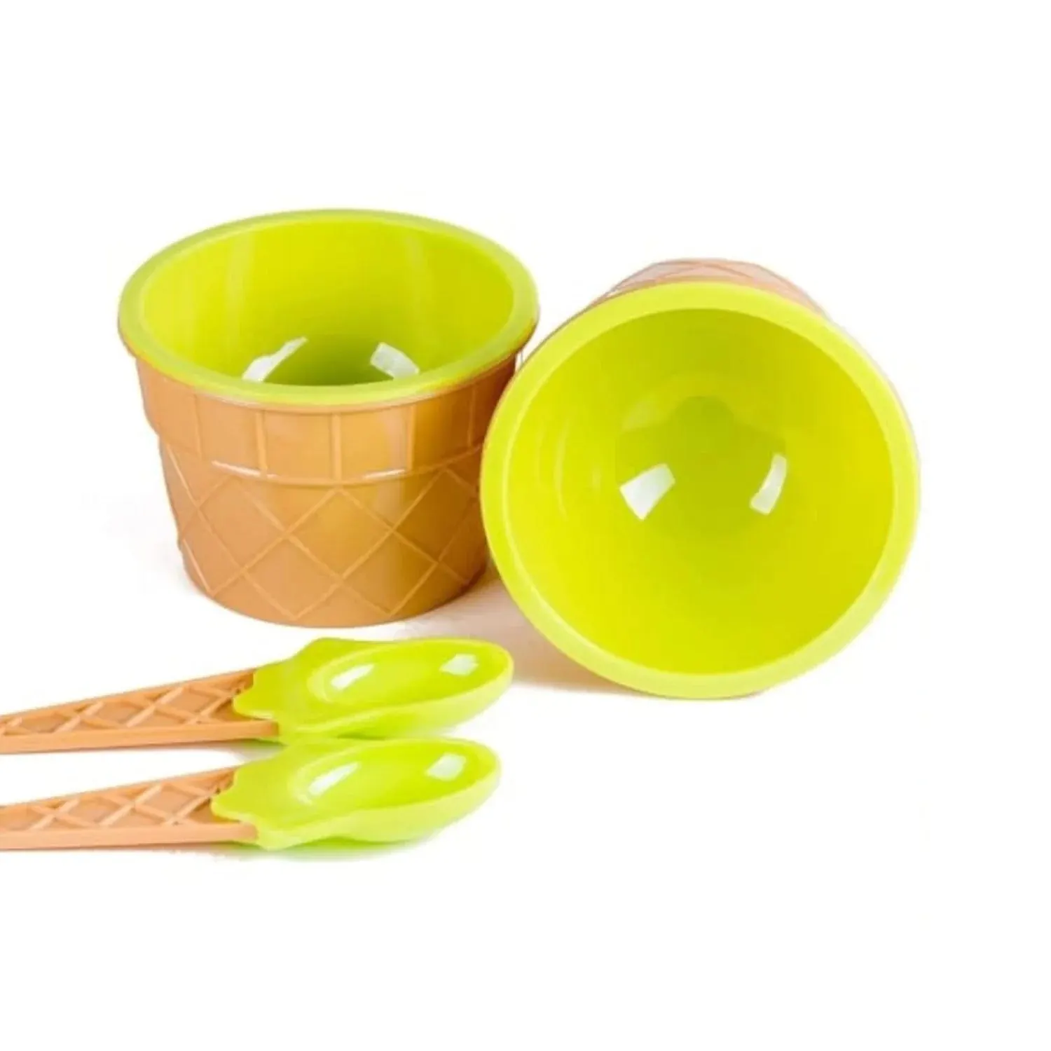 Ice Cream Waffle Bowl Set with Spoon â€“ 2 Units