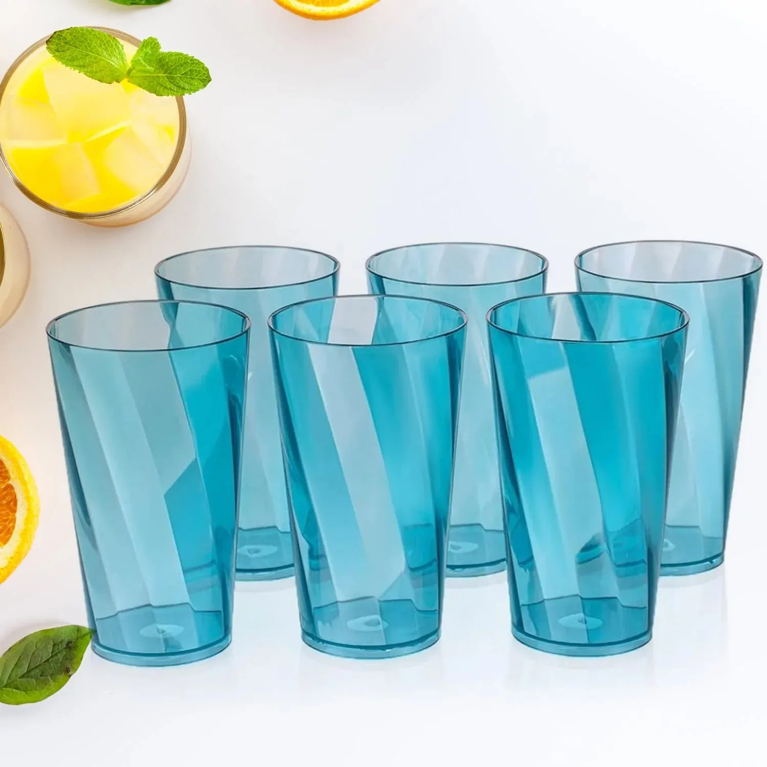 Premium 300ml Transparent Glass Set for Water, Juice & Cocktails (Set of 6)