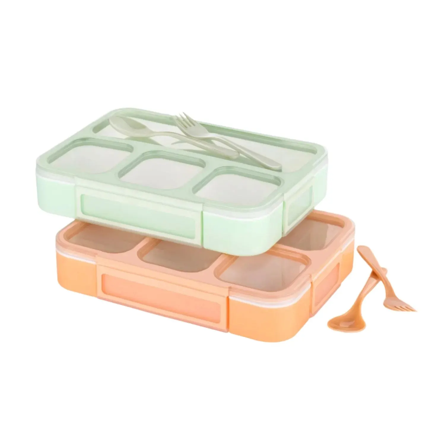 Leak-Proof Lunch Box with 4 Compartments for School & Office Use