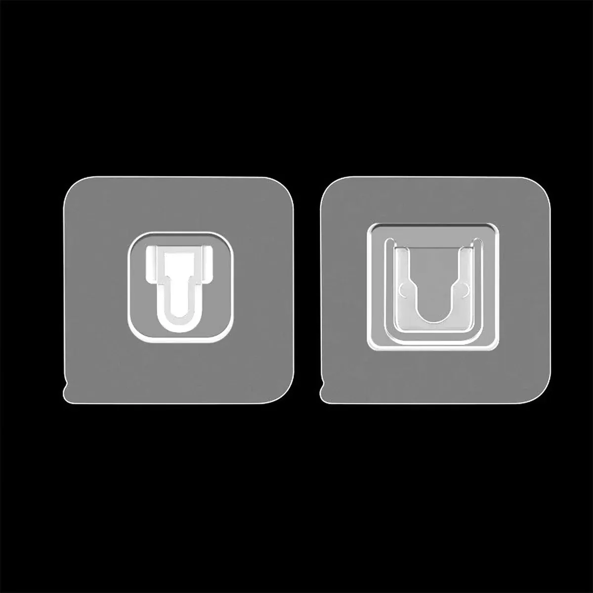 Adhesive Plastic Wall Hooks - Heavy Duty (1 Pair)