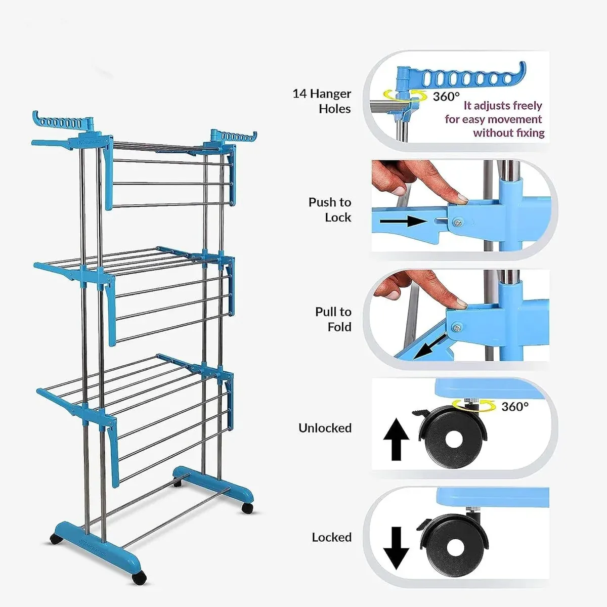 Stainless Steel Cloth Drying Stand