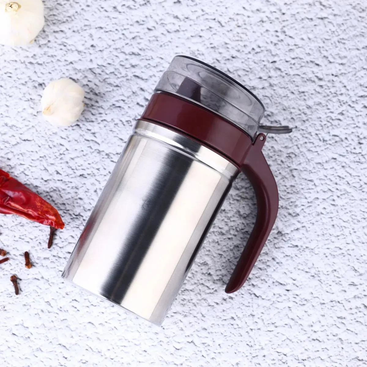 Oil Dispenser Stainless Steel with small nozzle 500ML Oil Container.