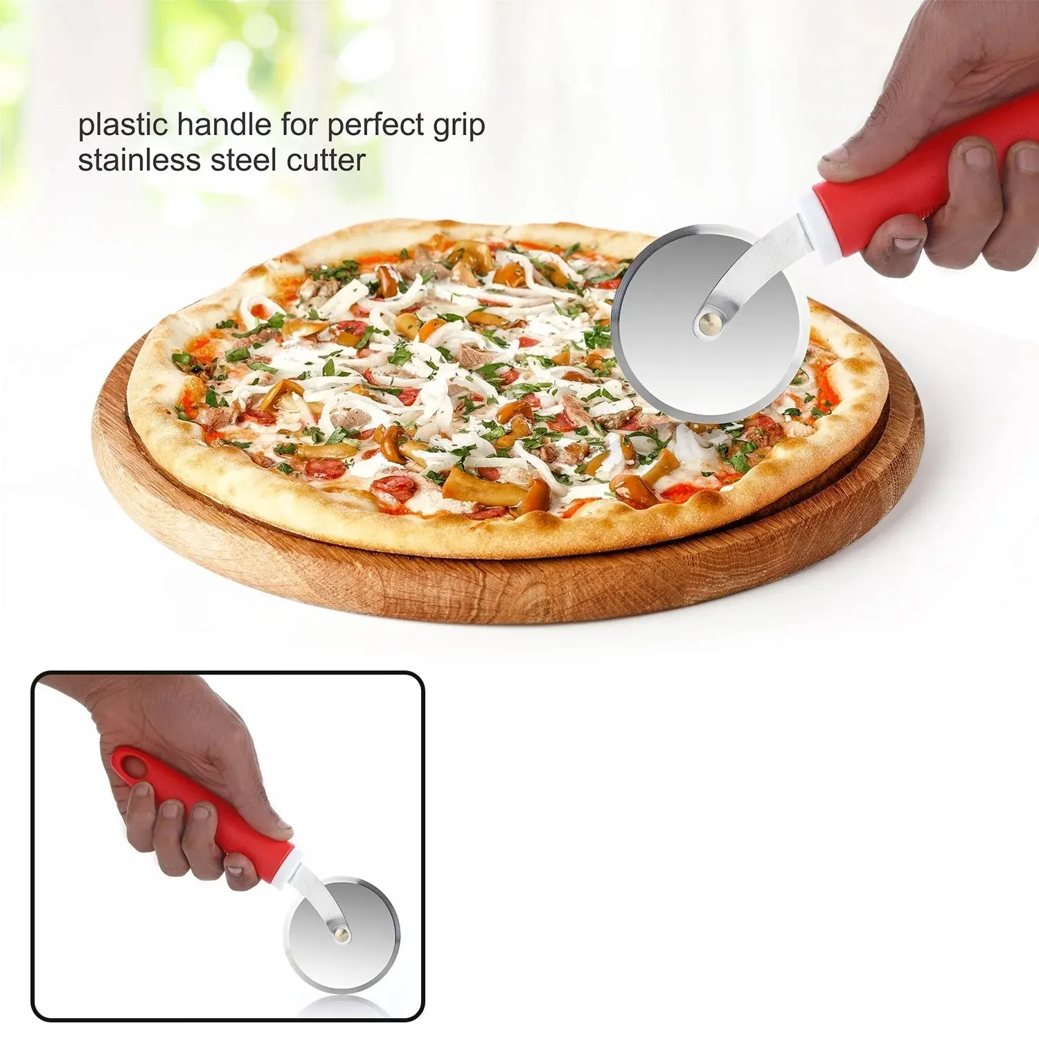 Ganesh GANESH PIZZA  /  PASTRY CUTTER Wheel Pizza Cutter  (Stainless Steel)