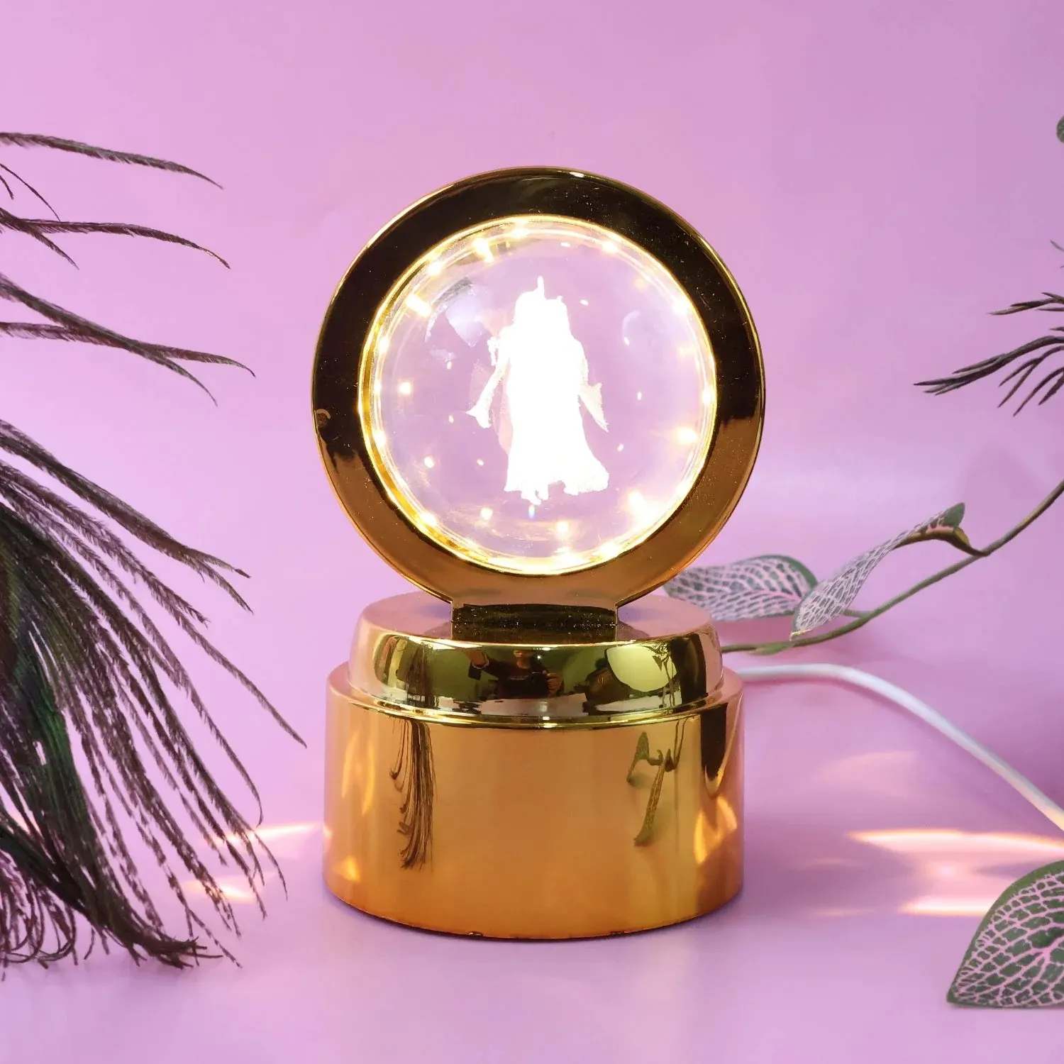 Radhe Krishna Crystal Ball Night Light â€“ 1 Pc