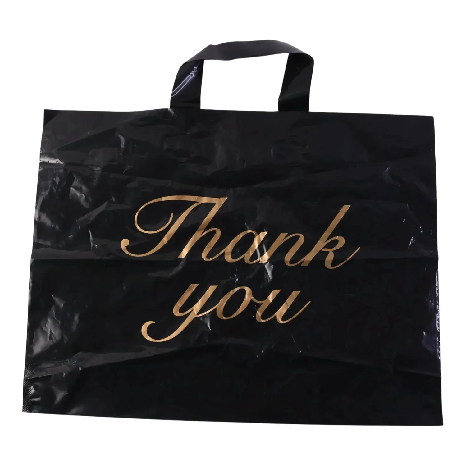 Premium Black Thank You Printed Plastic Carry Bag 30 Ã— 39 Cm (1 Pc)