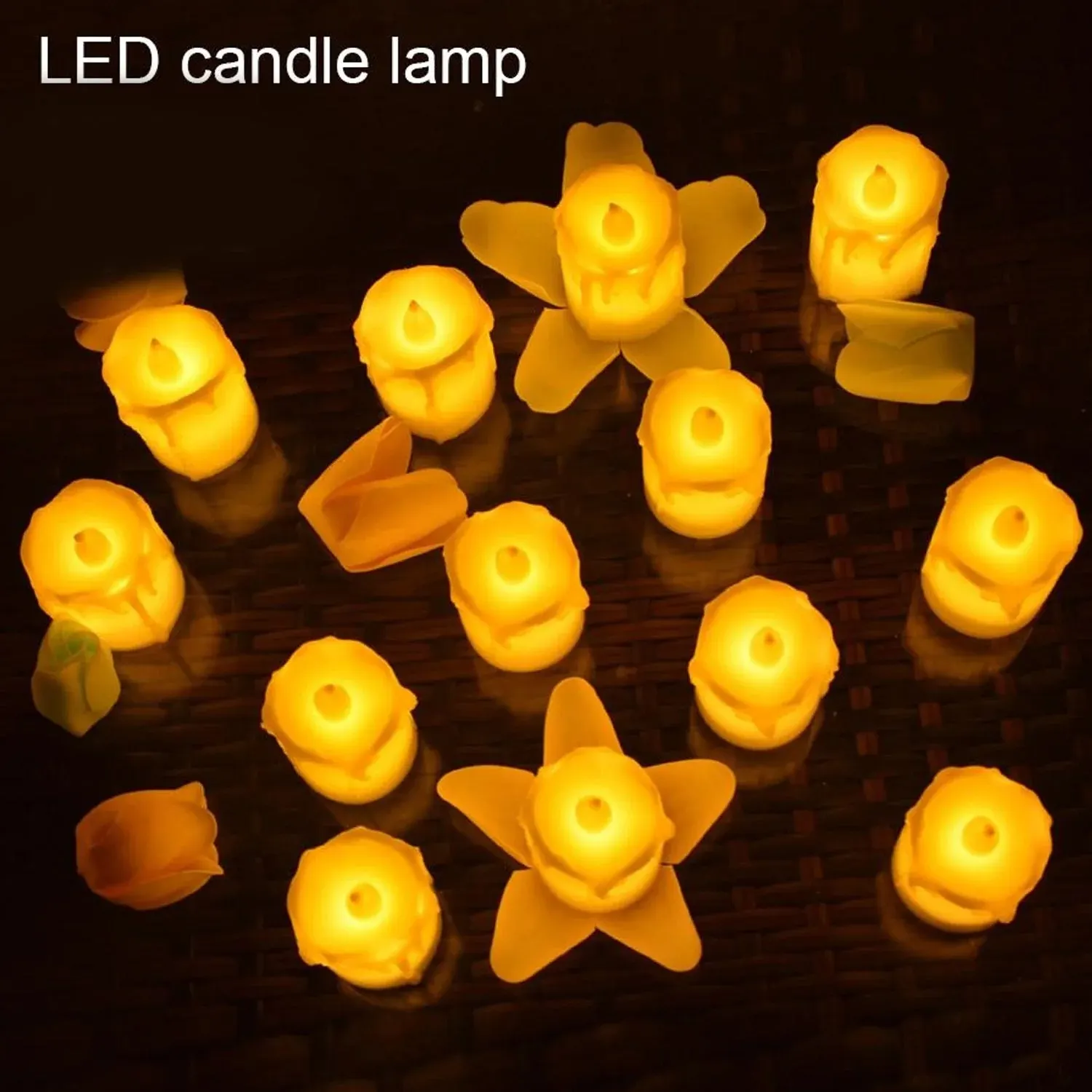 Set of 24 Multicolor Flameless Melted Design Candles for Decoration, Diwali