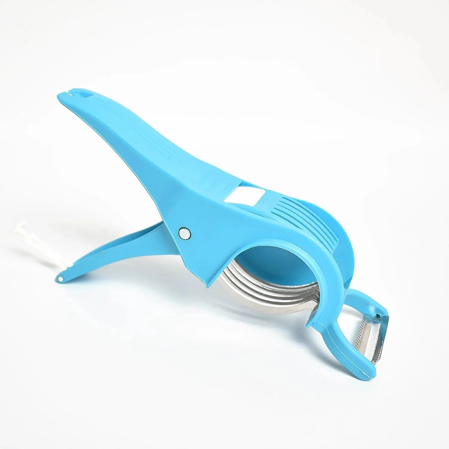 2 in 1 Veg & Fruit Multi Cutter with 5 Blades & Peeler (1 Pc / Multicolor)