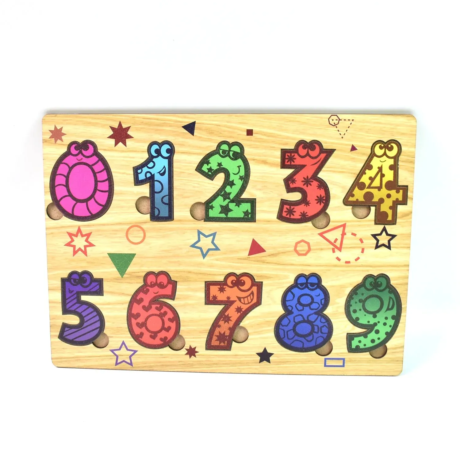 Wooden Number Puzzle Learning Educational Board (1 Set / 28Ã—20 Cm)