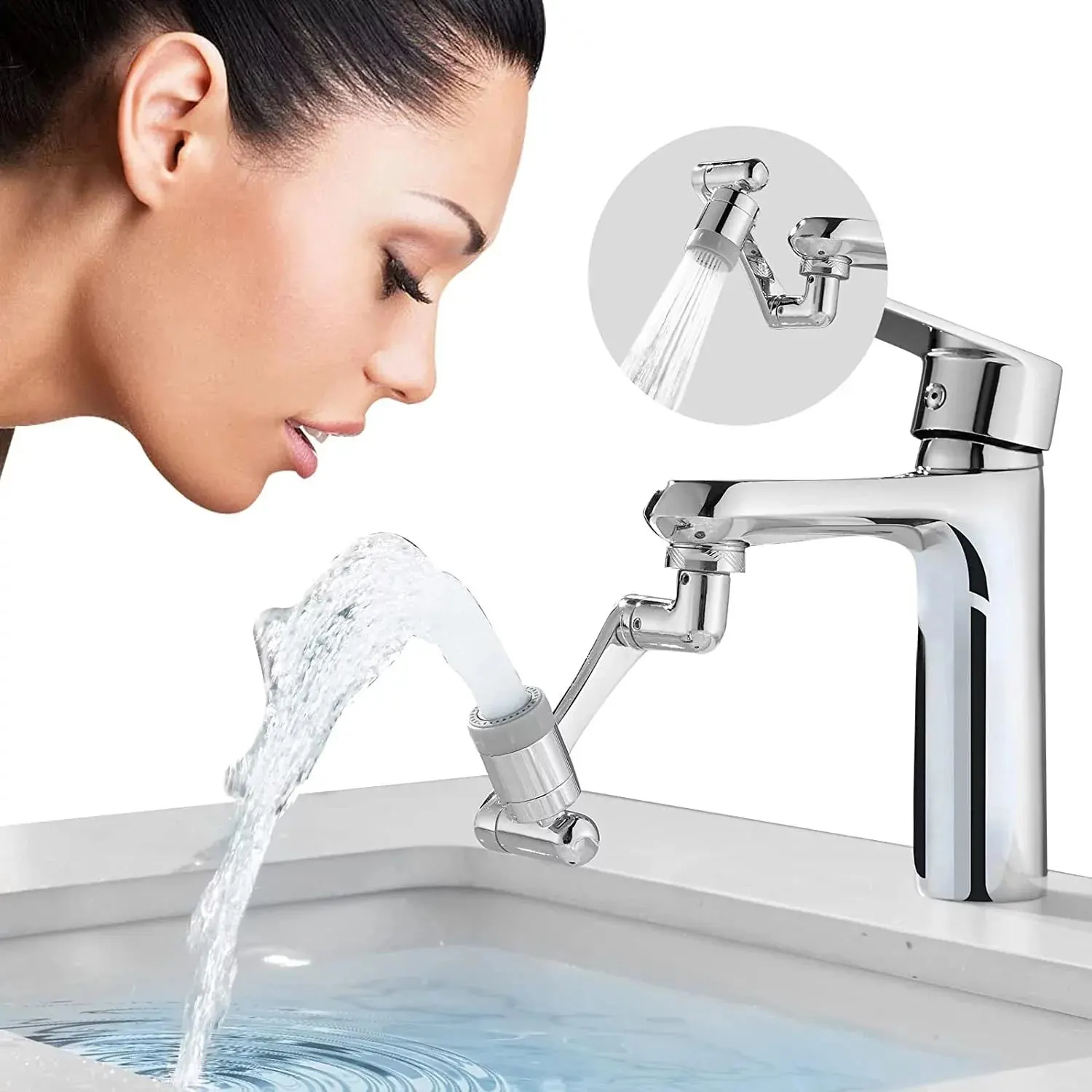 Flexible Faucet Splash Head Extender Aerator, Universal Splash Filter (1 Set)