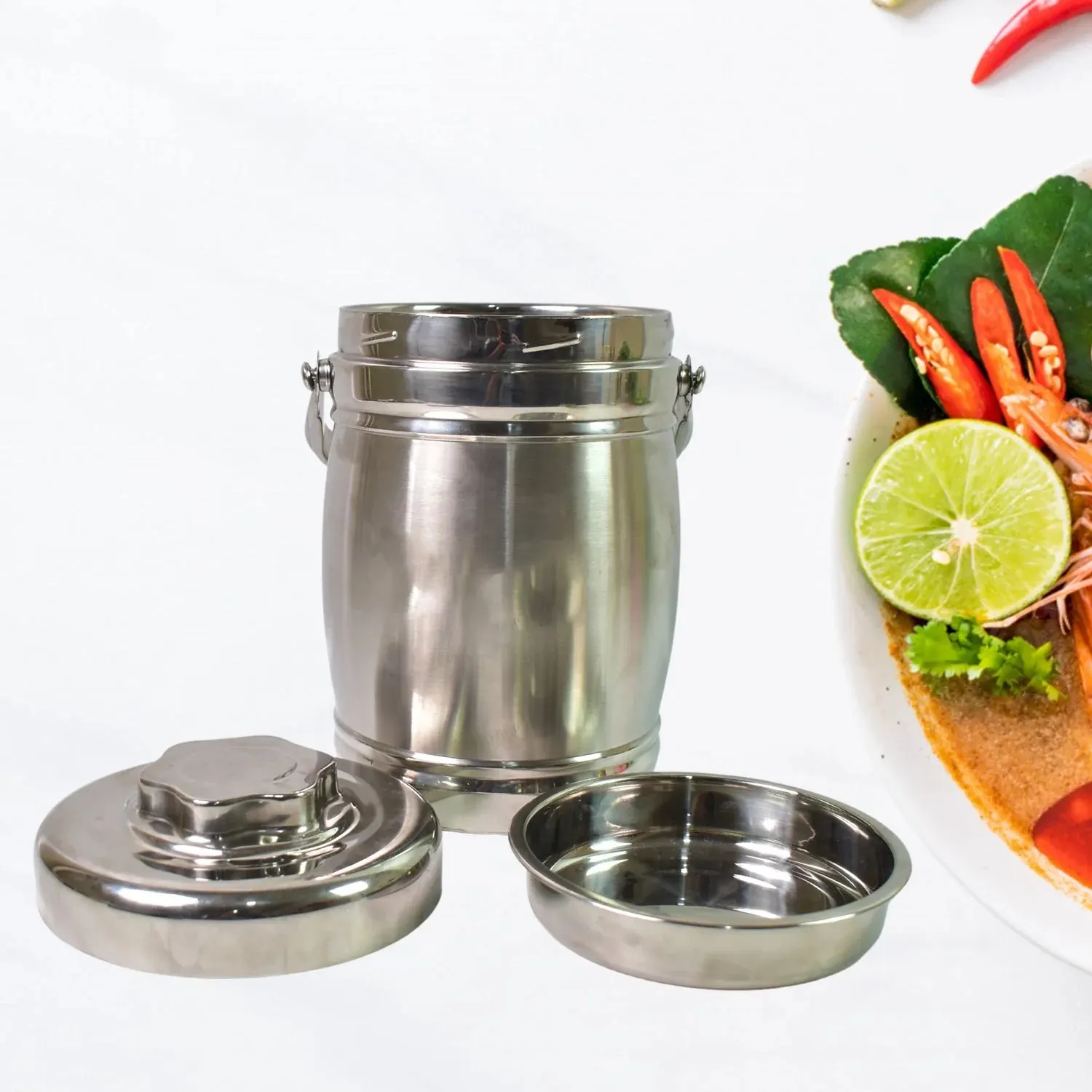 Stainless steel lunch box, insulated lunch box double vacuumâ€‘layer (2.2 ltr.)