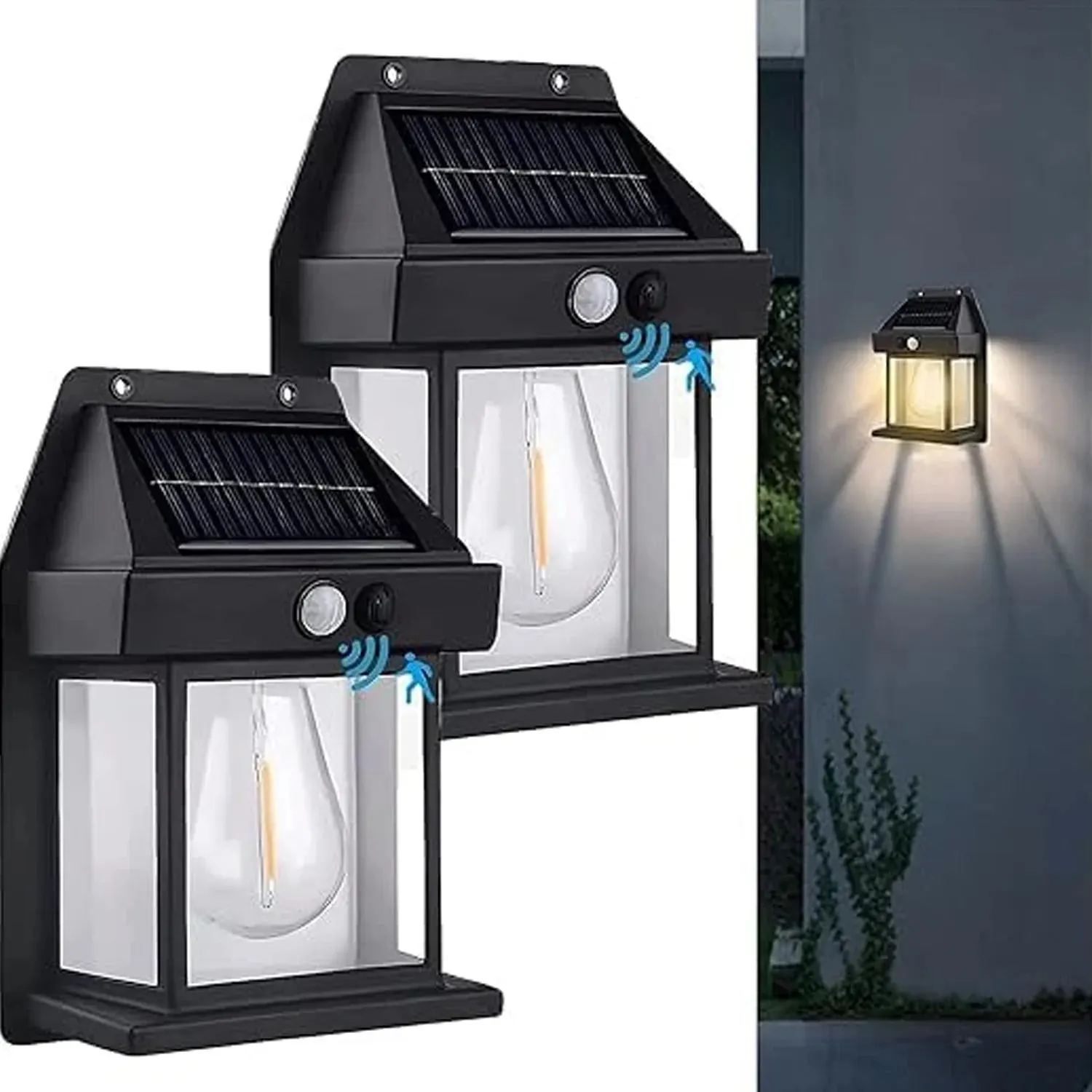 Solar wall lamp â€“ wireless outdoor light with motion sensor & 3 modes
