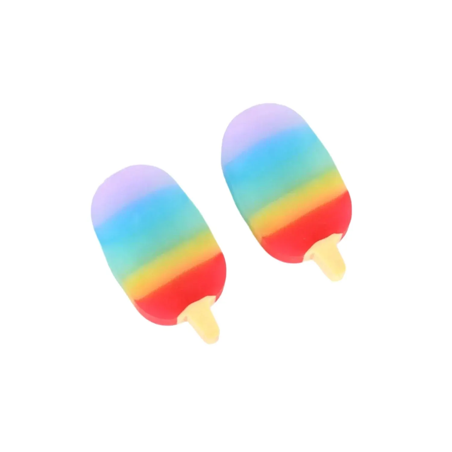 Jelly popsicle erasers â€“ cute & fancy mini erasers for kids (2 pc set, mix design)
