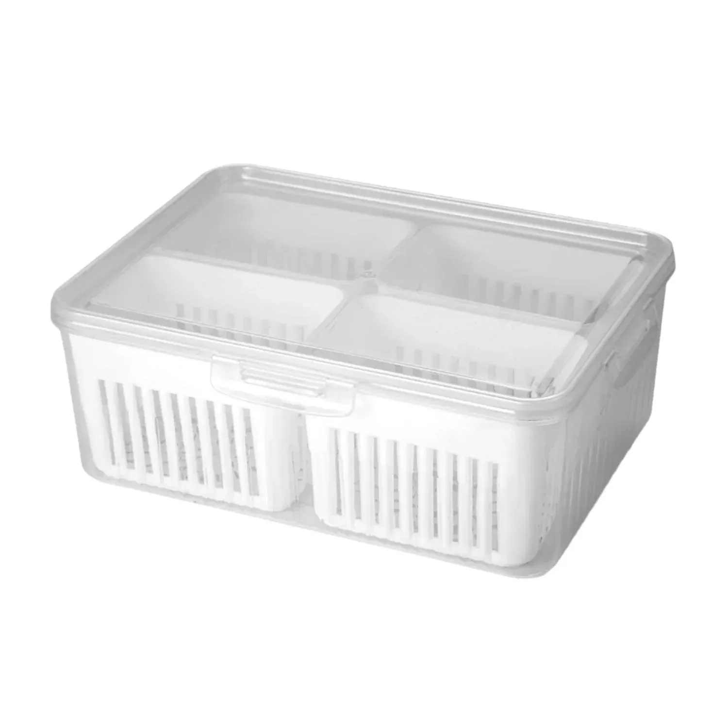 Fridge storage box â€“ freezer & kitchen organizer for vegetables & food (1 pc) - 6 Grid / Color Box