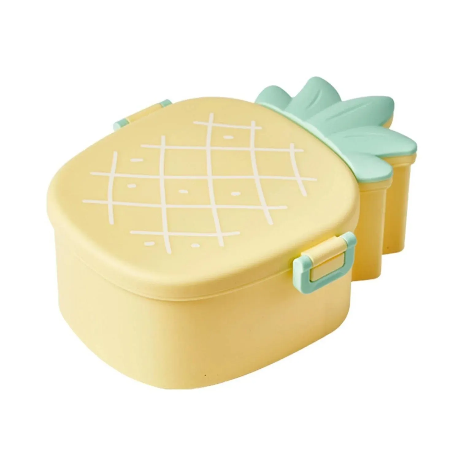 Kids Lunch Box Cute Pineapple Shaped Bento Box with Fork Spoon Snack Container