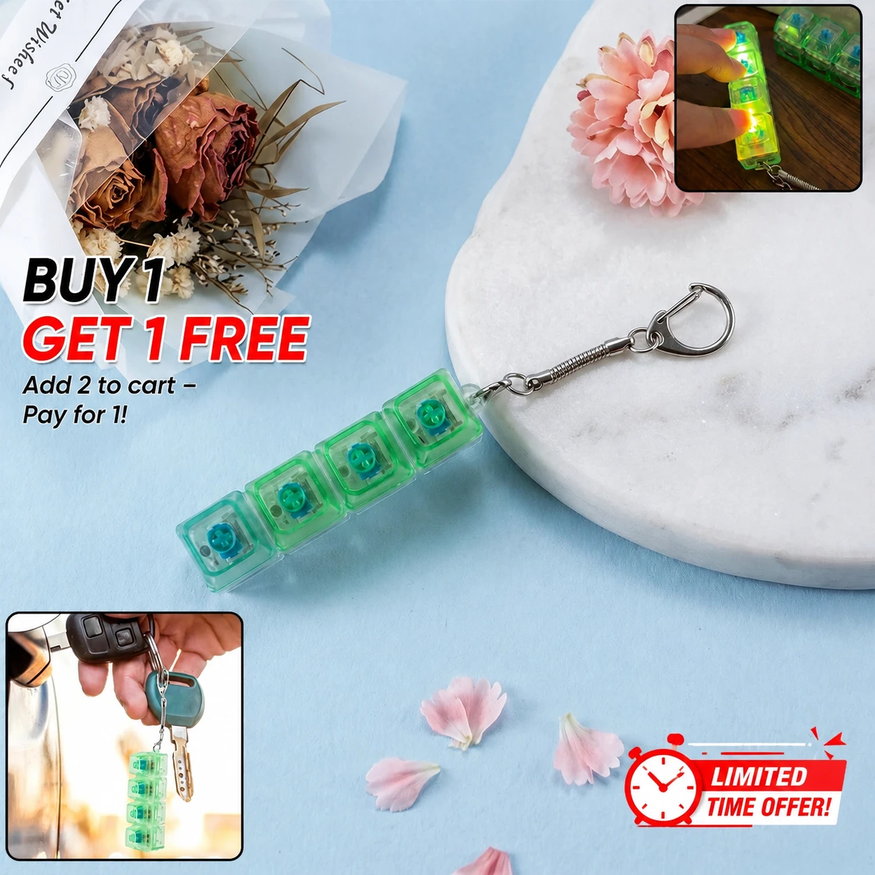 Mechanical Keyboard Switch Keychain â€“ Buy 1 Get 1 FREE