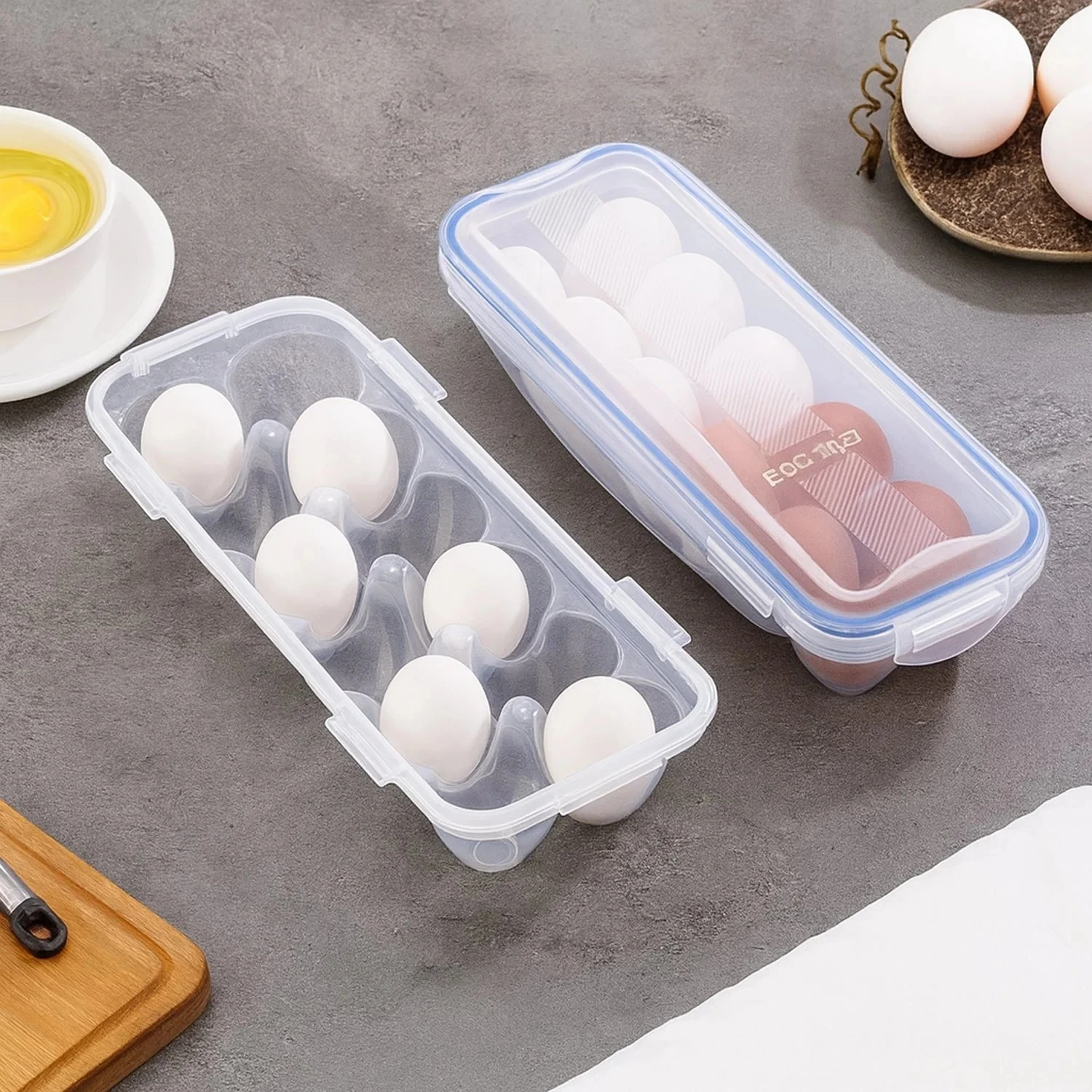 Lock-Clip Refrigerator Egg Storage Box - (1 Pc)