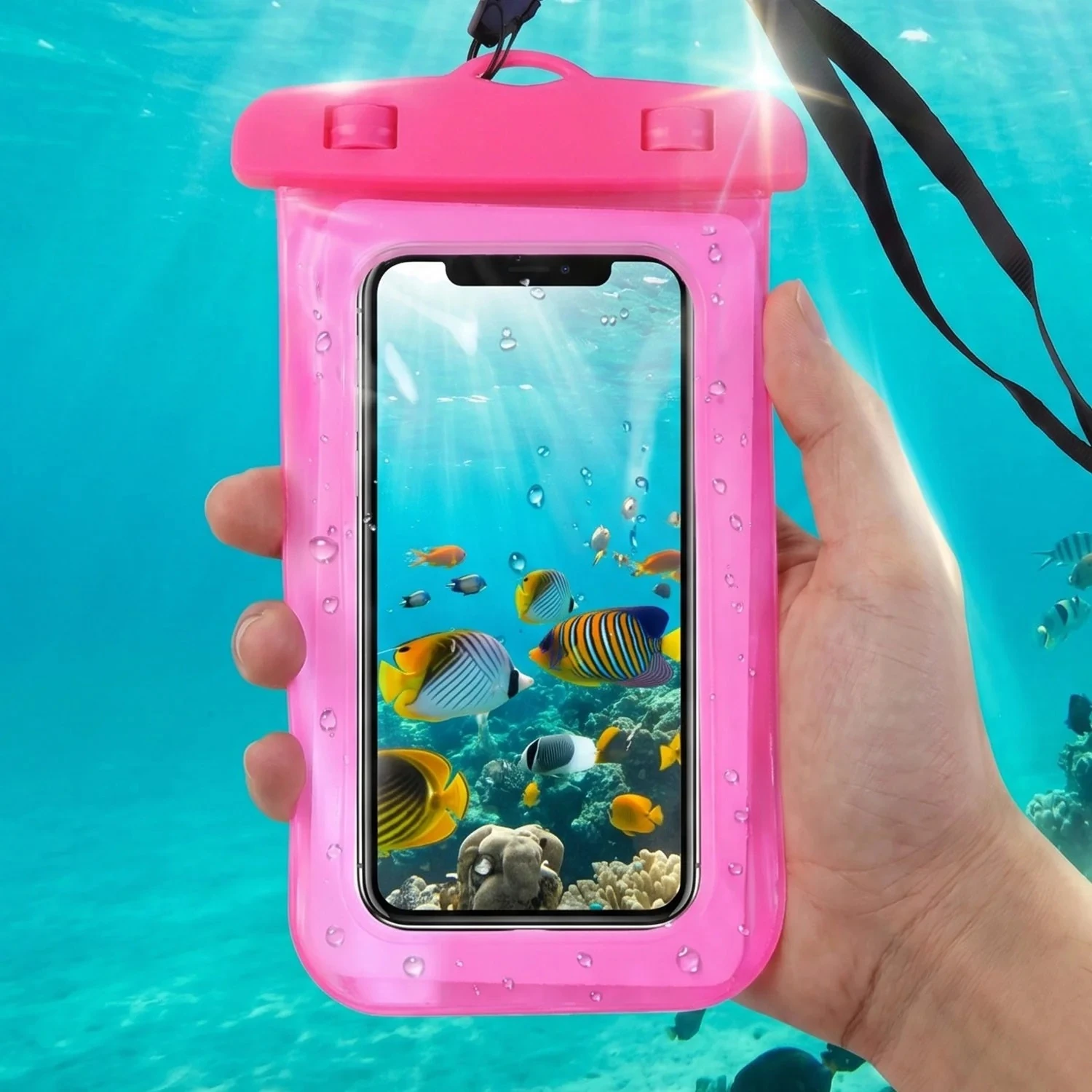 Waterproof Mobile Pouch Cover â€“ 1 Pc Universal Sealed Phone Case with Lanyard
