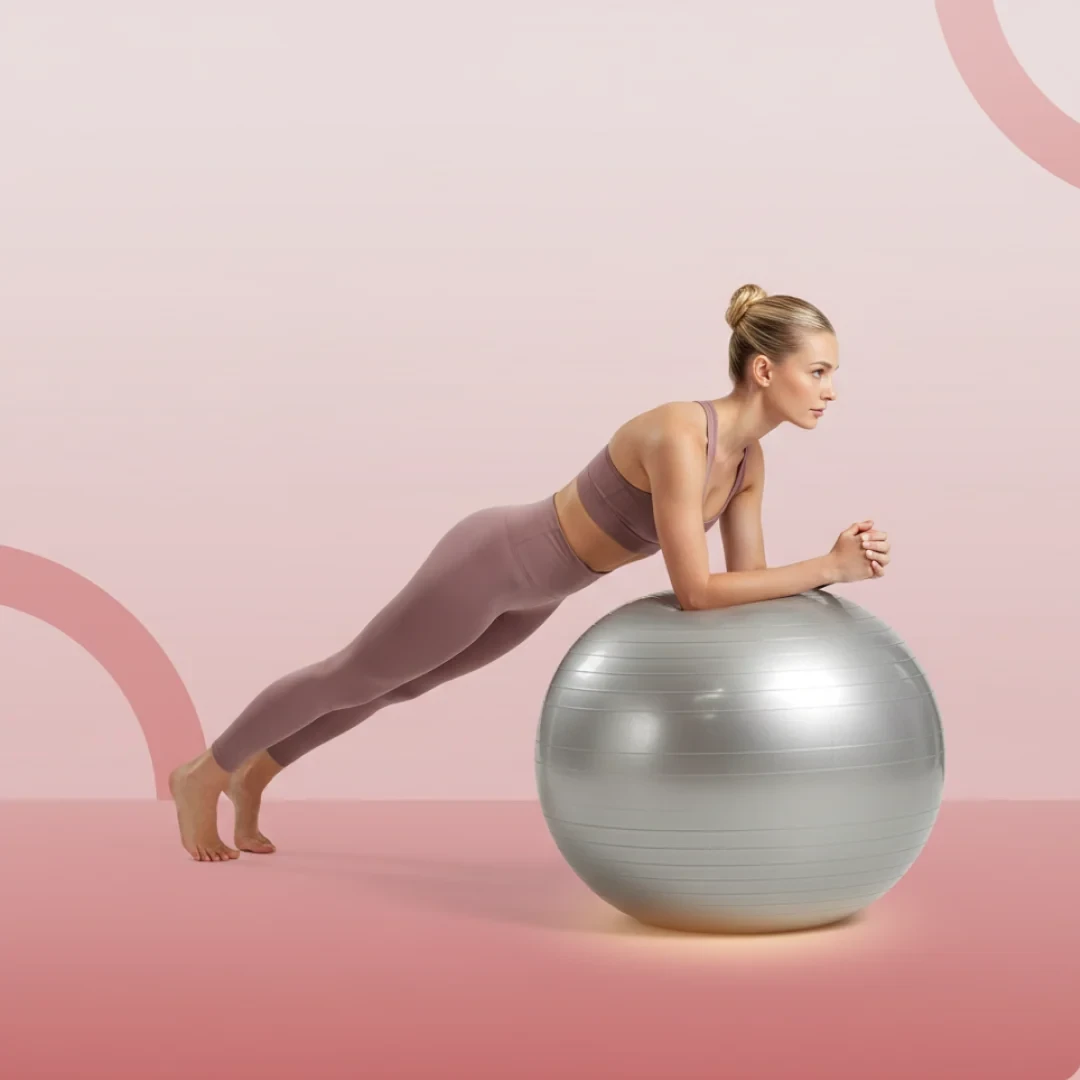 Heavy Duty Gym Ball Non-Slip Stability Ball with Foot Pump for Total Body Fitness